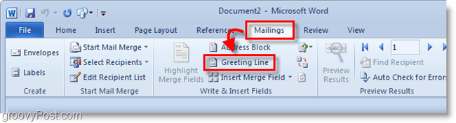 „Outlook 2010“ ekrano kopija - spustelėkite sveikinimo eilutę po laiškais