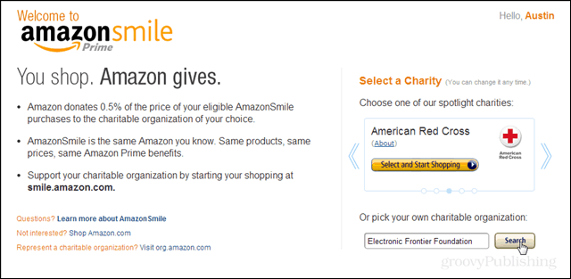 Paaukokite savo mėgstamai labdarai naudodami „Amazon Smile“
