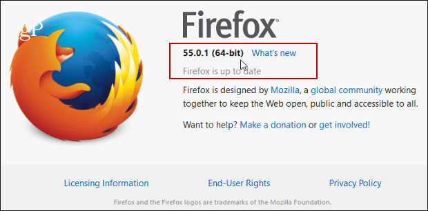 „Mozilla“ dabar 64 bitų „Windows“ vartotojams siūlo numatytąjį „64 bitų„ Firefox “