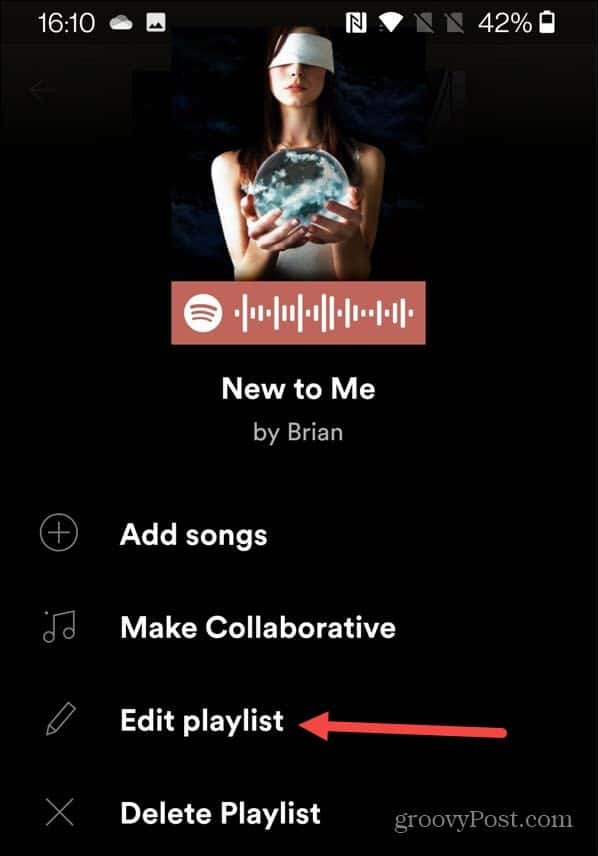 redaguoti grojaraštį spotify android