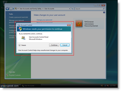„Windows Vista“ UAC prieigos raginimas