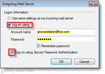 „Windows Live“ pašto išeinantis serveris