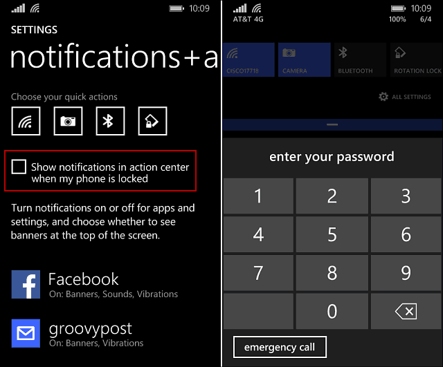 „Windows Phone 8.1“: Neleiskite žmonėms matyti pranešimų užrakinimo ekrane