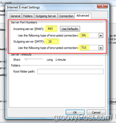 Konfigūruokite „Outlook 2007“, norėdami gauti „GMAIL IMAP“ abonementą