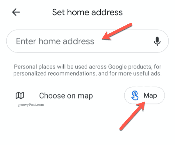 „Google Maps“ namų adreso nustatymas mobiliajame telefone