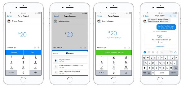 „Facebook Messenger“ ir „PayPal“ integruoja tarpusavio mokėjimus programoje JAV.