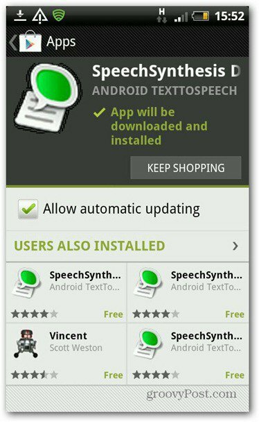 „Android“ tekstas į kalbą
