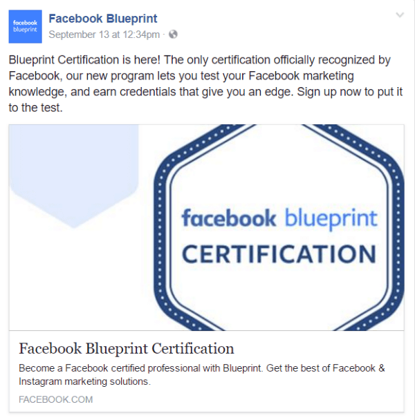 facebook projekto sertifikatas