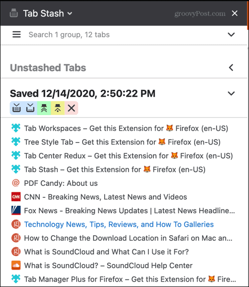 „Tab Stash Firefox“ plėtinys