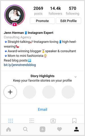 „Instagram“ istorijos akcentai profilyje