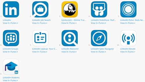 „iTunes“ parduotuvės „linkedin app otions“