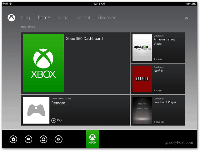 „Xbox SmartGlass“ prietaisų skydelis