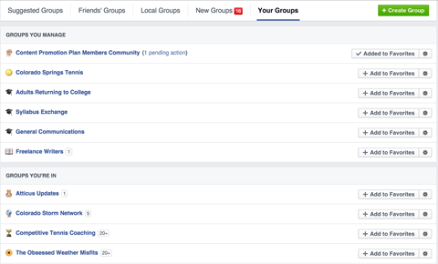 „facebook“ grupių skirtukas