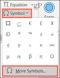 Simbolis, daugiau simbolių „Word“ sistemoje „Windows“