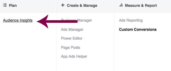 „Facebook Ads Manager“ eikite į auditorijos įžvalgas.