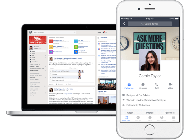 „Facebook“ pristato nemokamą „Workplace“ versiją, savo socialinių tinklų įrankį, skirtą darbuotojams kalbėtis ir bendradarbiauti.