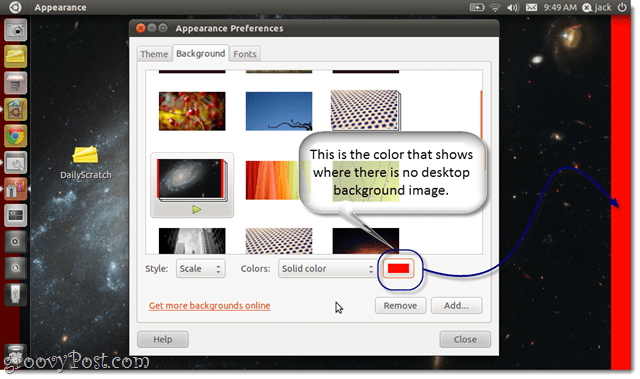 Kaip pakeisti fono paveikslėlio foną Ubuntu