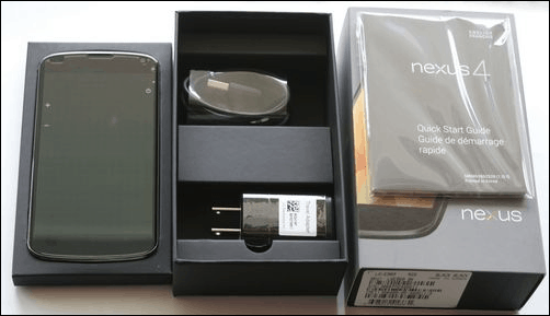 „Nexus 4“ nėra dėžėje