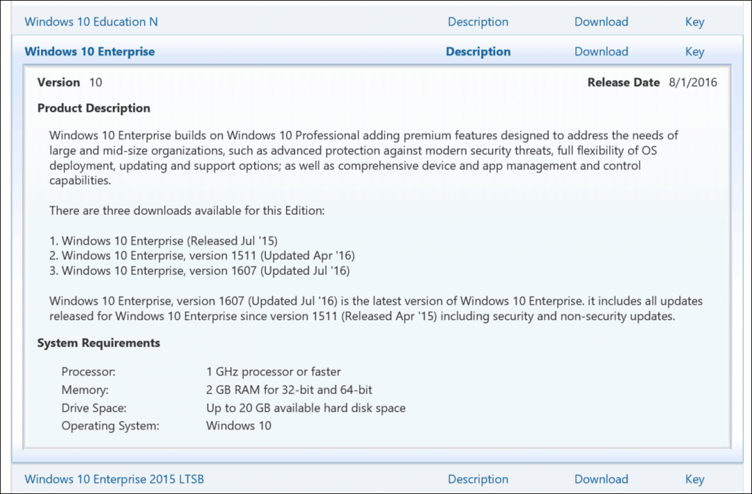 „Windows 10“ bendrosios licencijos produkto kodas „VLSC Enterprise Education Pro“