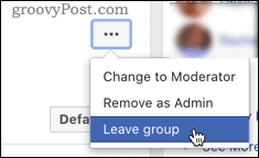 „Facebook Leave Group“ nuoroda