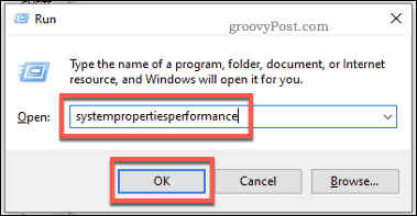„Windows Run“ Paleiskite „System Performance“ meniu