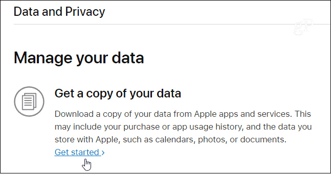 Gaukite „Apple Data“ kopiją