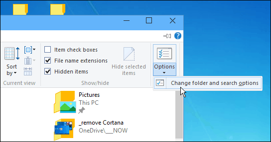 „Windows 10“ failų naršyklės rodinys