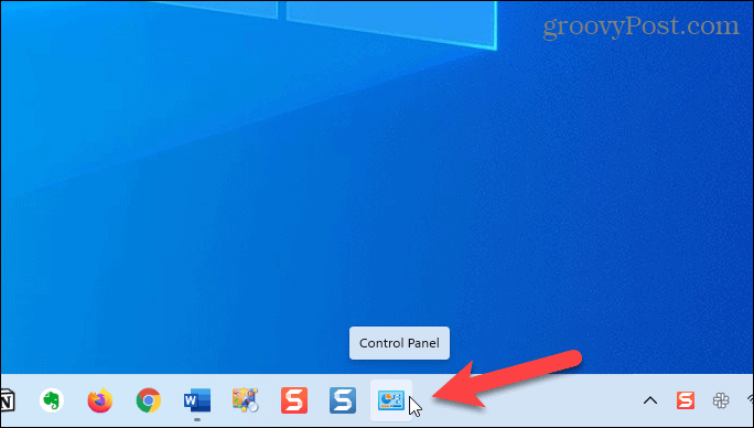 „Windows 11“ užduočių juostoje esantis valdymo skydelis