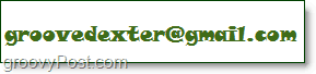 „groovedexter“ el. pašto adresas, rodomas kaip vaizdas, pavyzdžiui