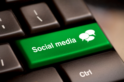 socialinės medijos klaviatūra