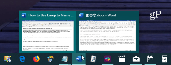 „Emoji“ dokumentų peržiūra „Windows 10“