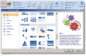 „Microsoft Word 2007“ įterpti „Smartart“