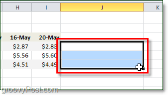 Pasirinkite langelius savo „excel 2010“ kibirkštims