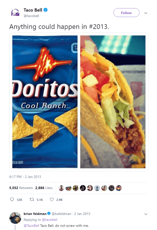 Originalus „Doritos Locos Taco“ reklamos tinklaraštis.