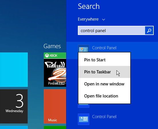 „Windows 8.1“ paieška
