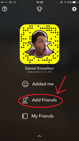snapchat pridėk draugų