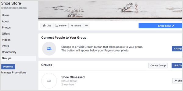 „Facebook“ pridėkite skirtuką „Grupės“