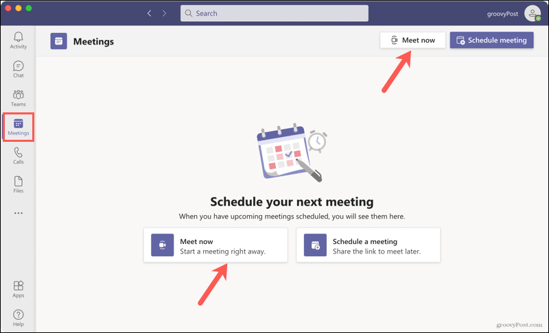 Nedelsdami nustatykite susitikimą „Microsoft Teams“