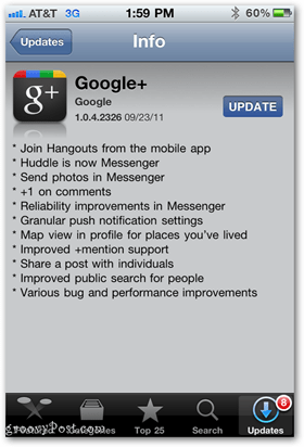 „Google+“ programų naujinimas, skirtas „iPhone“ ir kitiems „iOS“ įrenginiams