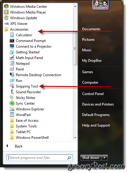 Nufotografuokite ekrano kopijas naudodami „Windows 7“ naudodami „Snipping“ įrankį