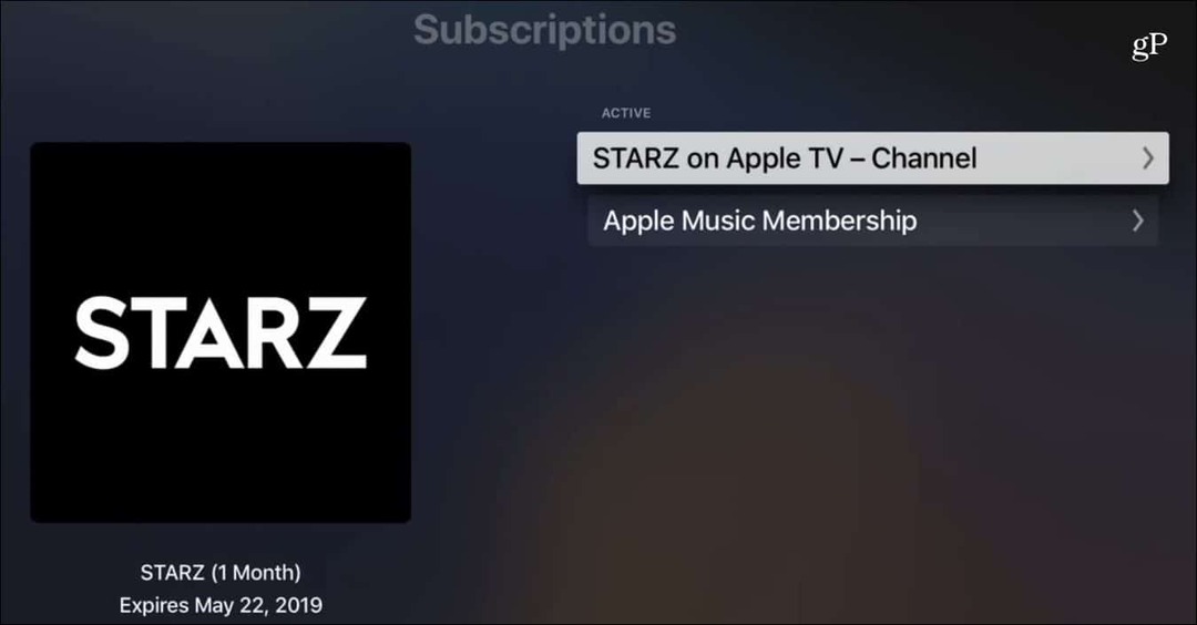 Atšaukite kanalo prenumeratą „Apple TV“