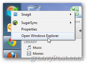 atidaryti Windows Explorer