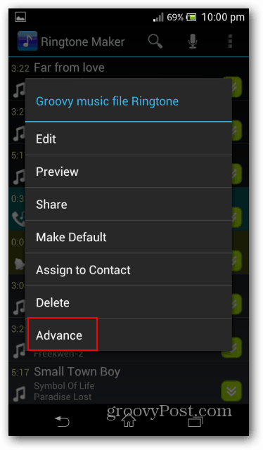 „Ringtone Maker“ avansas