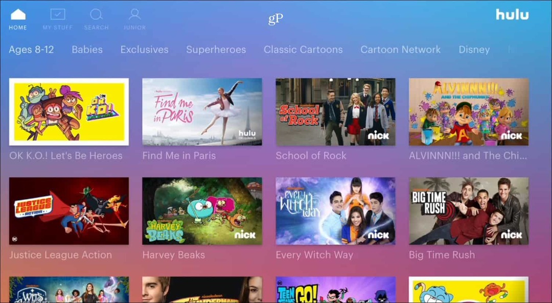 „Hulu Kids“ profilis „Apple TV“