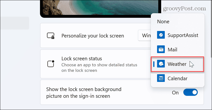 Orai į „Windows 11“ užrakinimo ekraną