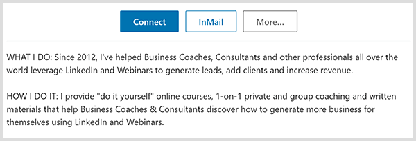 Johno Nemo „LinkedIn“ profilyje pažymima, ką jis daro ir kaip tai daro.