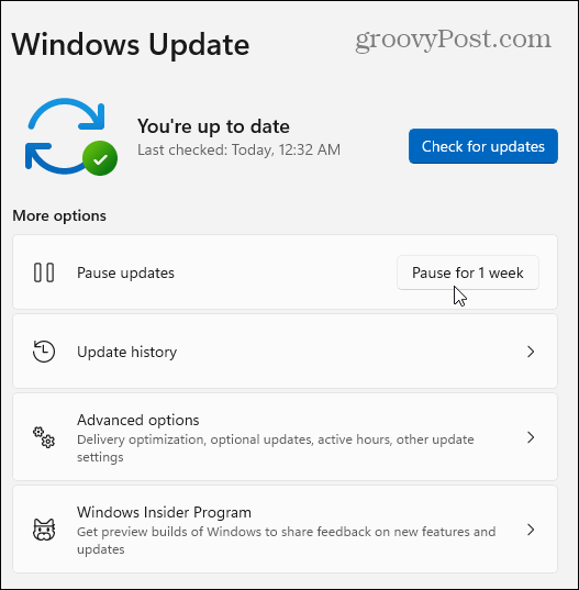 Pristabdykite „Windows 11“ naujinius