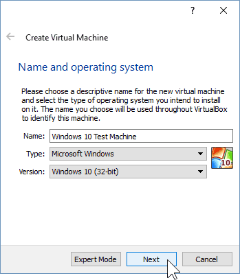 02 Pavadinkite naują virtualią mašiną („Windows 10“ diegimas)
