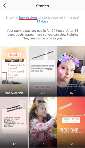 Peržiūrėkite „Instagram Stories“ IG duomenis, 4 žingsnis.