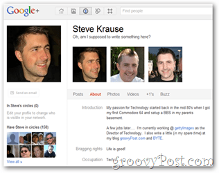 Steve krause google + profilis atnaujintas privatumas